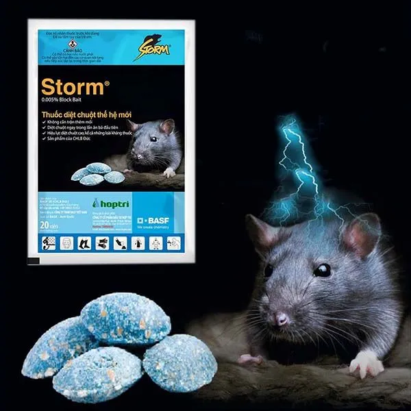 Bao bì sản phẩm thuốc đuổi chuột Storm với công nghệ ép nguội hấp dẫn chuột