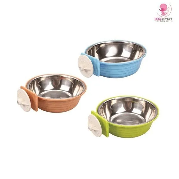 Bát ăn kim loại sạch sẽ đảm bảo vệ sinh trong quá trình chăm sóc chó poodle sinh sản