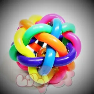 Bóng bảy sắc cầu vồng có chuông bên trong, tạo âm thanh nhẹ thu hút sự chú ý của chuột lang