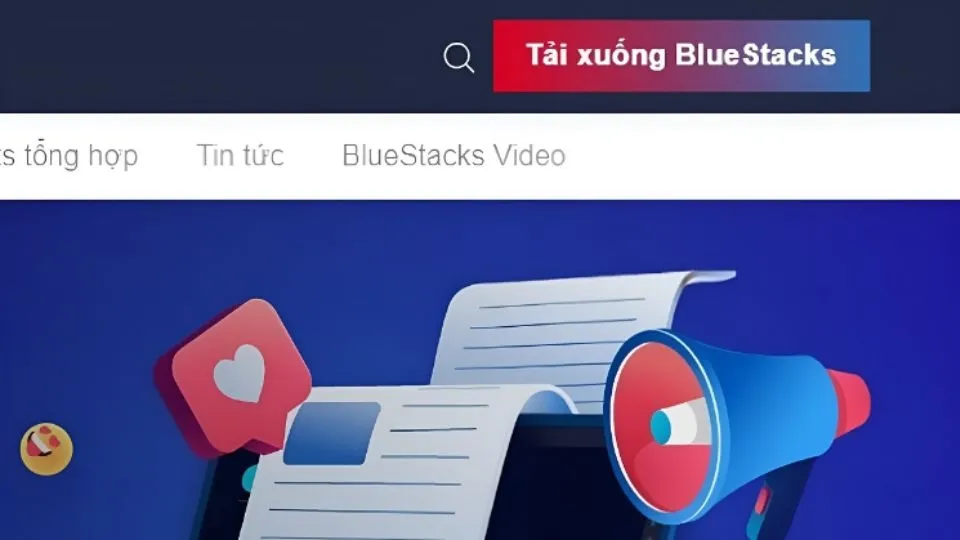 Bước 1 hướng dẫn tải phần mềm giả lập BlueStacks để cài đặt game Vương Quốc Chuột Chũi trên máy tính PC