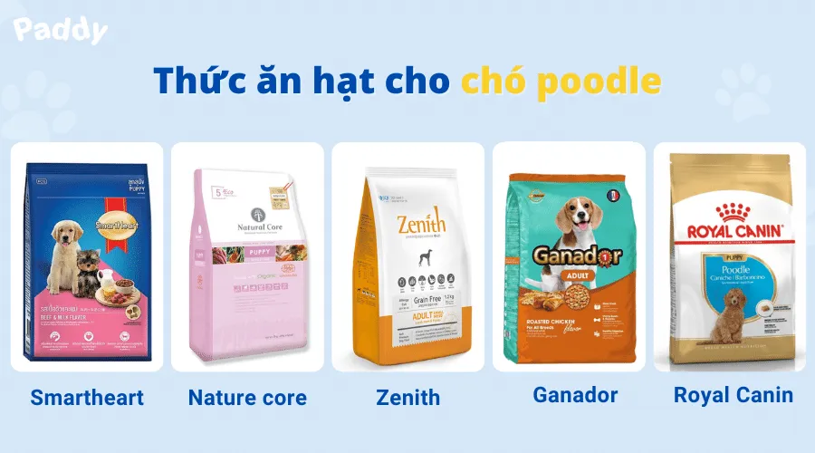 Các thương hiệu thức ăn hạt uy tín cho chó Poodle, giàu protein và omega