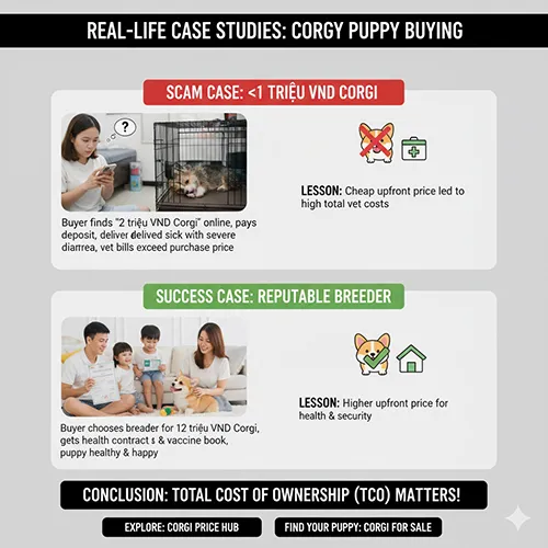 Case study cảnh báo rủi ro khi mua chó Corgi con giá rẻ không rõ nguồn gốc