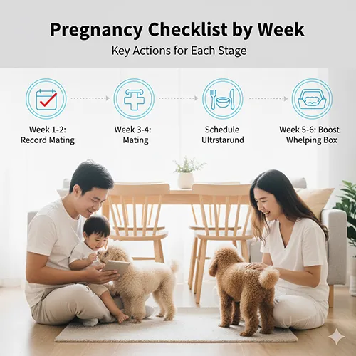 📋 Checklist việc cần làm khi chó Poodle mang thai theo từng mốc tuần