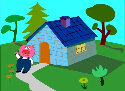 chú heo út xin gạch từ người thợ xây