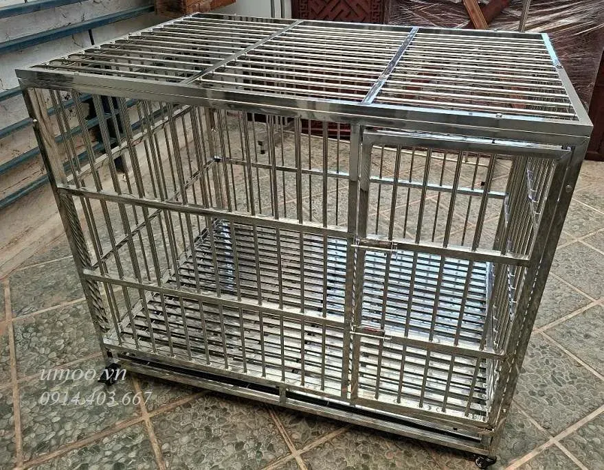 Chuồng chó inox T40 được làm từ vật liệu inox 201 hoặc 304 chống gỉ