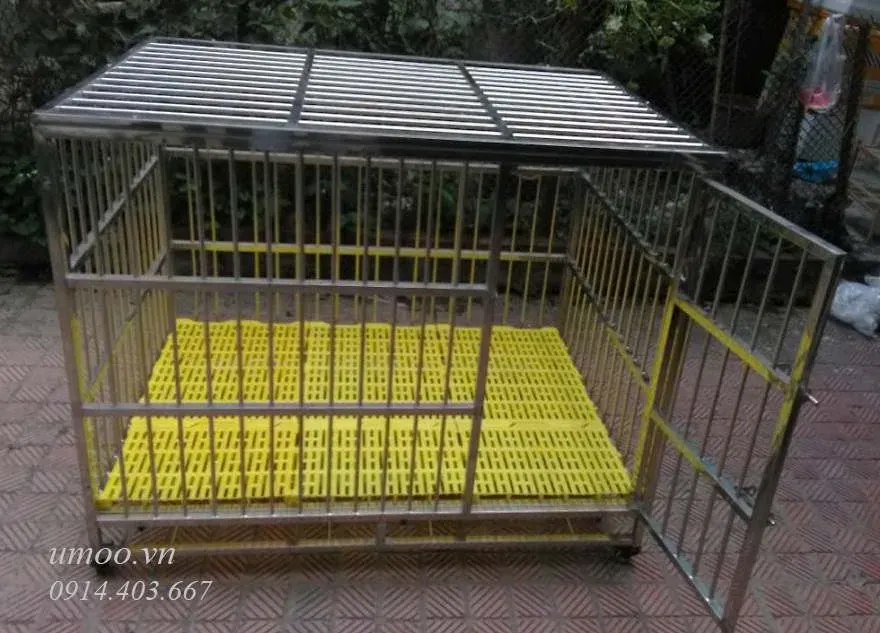 Chuồng inox cho chó lớn Alaska và Becgie được lắp ghép chắc chắn