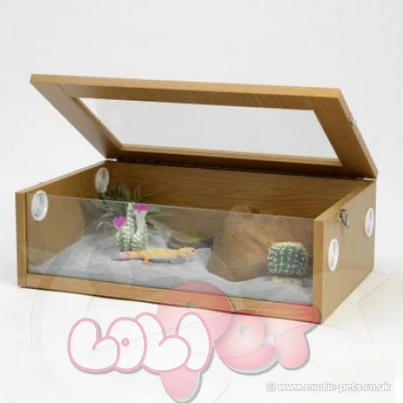 Chuồng nuôi hamster gỗ thông kính mặt trước với thiết kế nắp mở trên tiện lợi cho việc allintitle:mở chuột hamster và vệ sinh