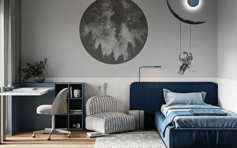 Gam màu sơn trung tính xám lông chuột dễ dàng kết hợp với đồ nội thất gỗ sáng màu