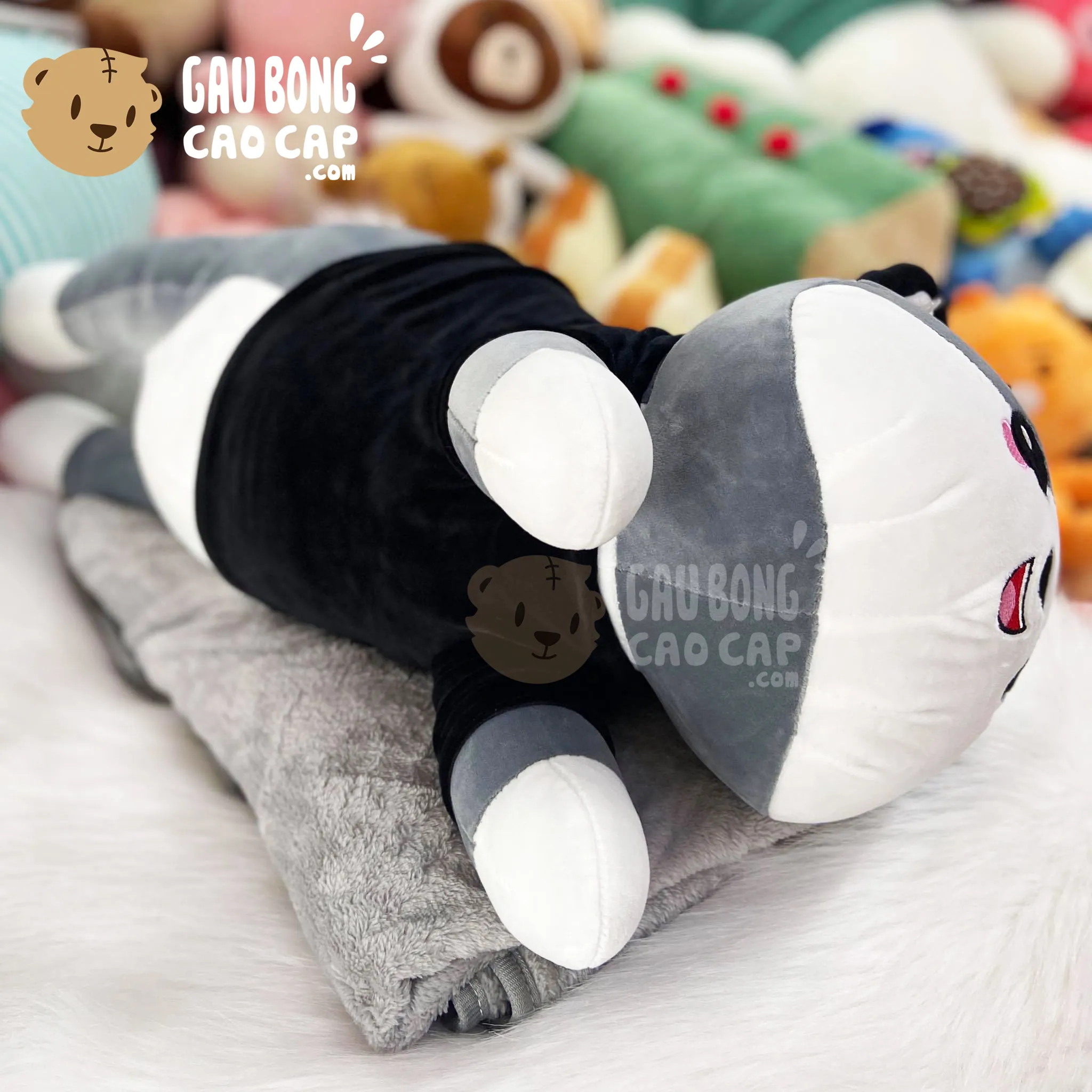 Gấu bông chó Husky cute kích thước lớn, chất liệu lông cao cấp an toàn cho sức khỏe