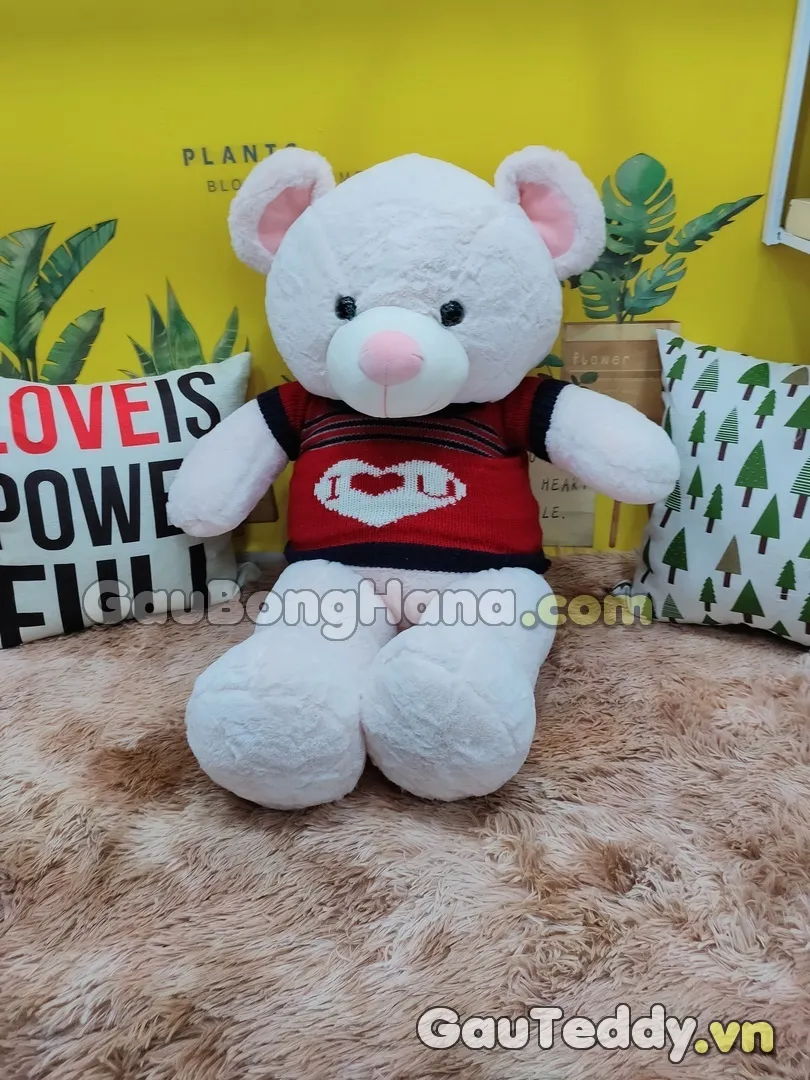 Gấu Bông Tai Hồng Áo Love