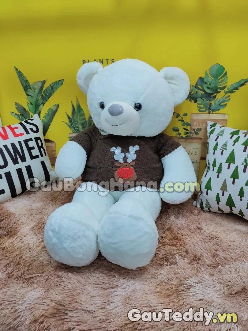 Gấu Bông Trắng Áo Nâu