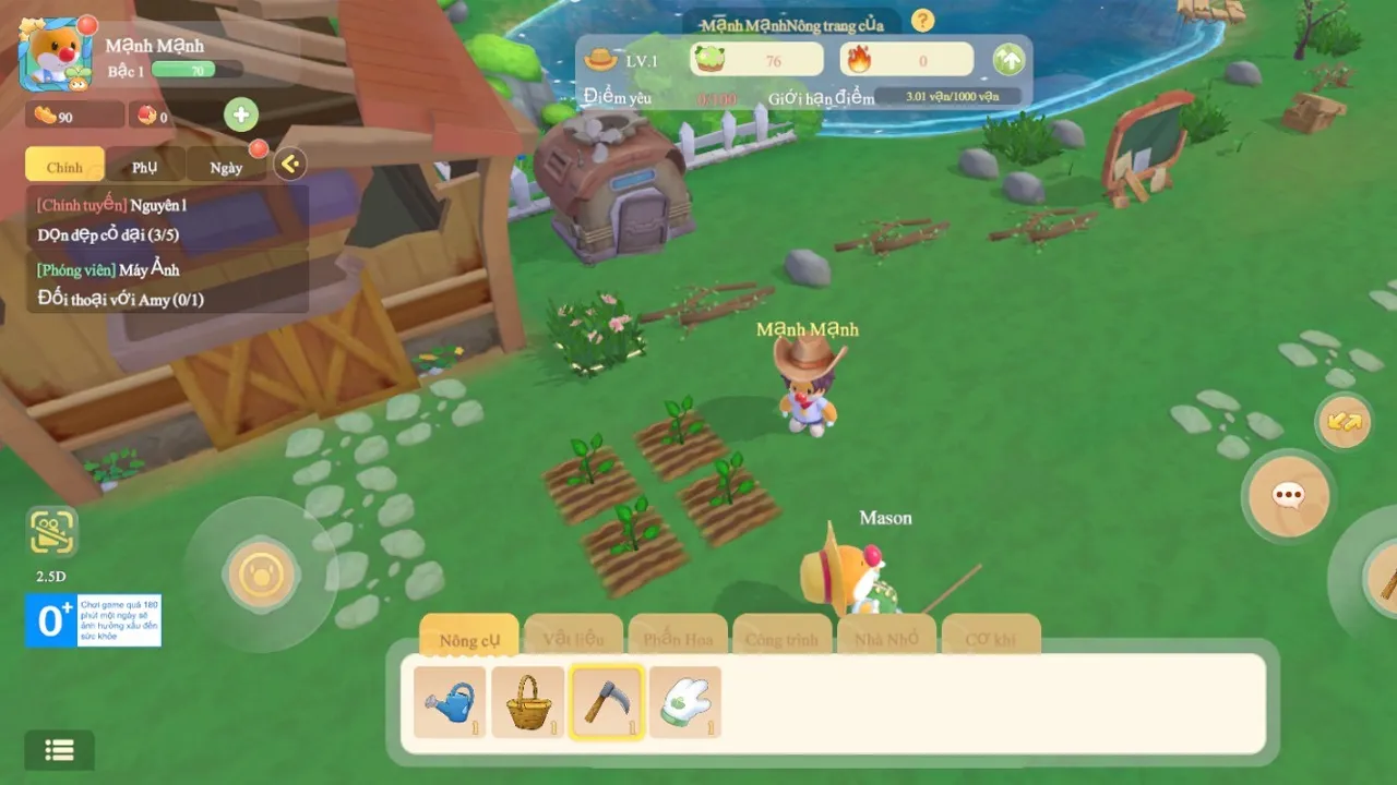 Hình ảnh chú chuột chũi đang chăm sóc trang trại và trồng trọt