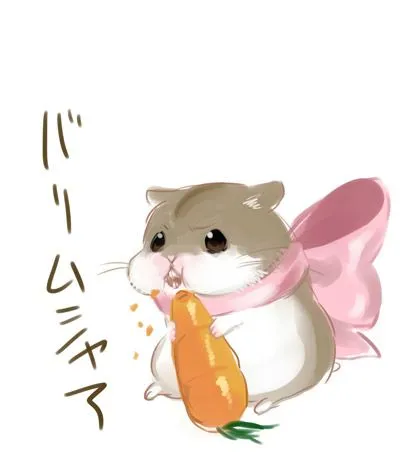 hình vẽ chuột hamster chibi mới nhất, mô tả sự ngạc nhiên dễ thương
