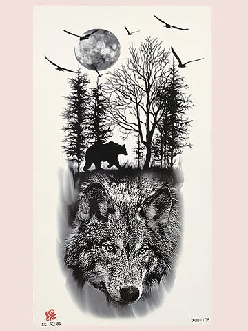 Hình xăm gấu sói, sự kết hợp độc đáo giữa hai biểu tượng sức mạnh