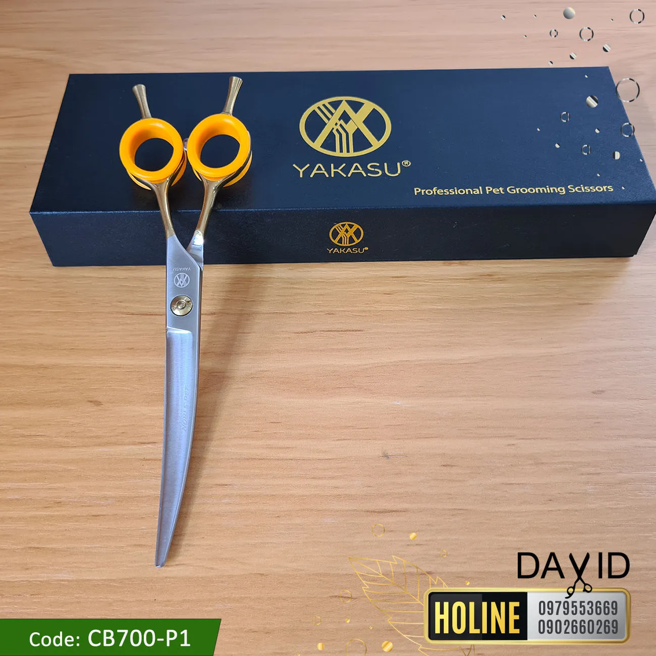 Kéo Cong Cắt Lông Chó Yakasu 7 Inch CB700-P1 Cao Cấp