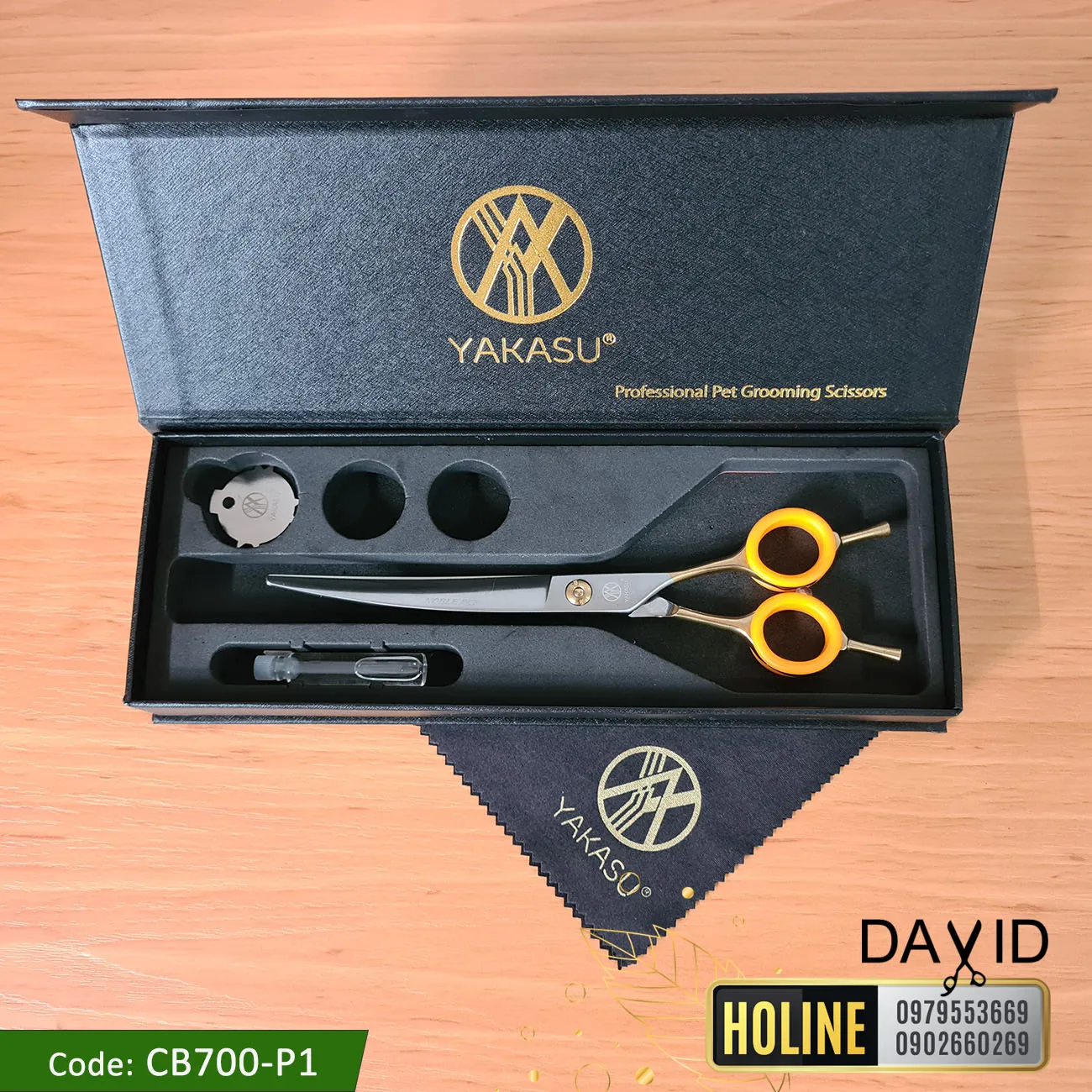 Kéo Cong Cắt Lông Chó Yakasu 7 Inch CB700-P1 Cao Cấp