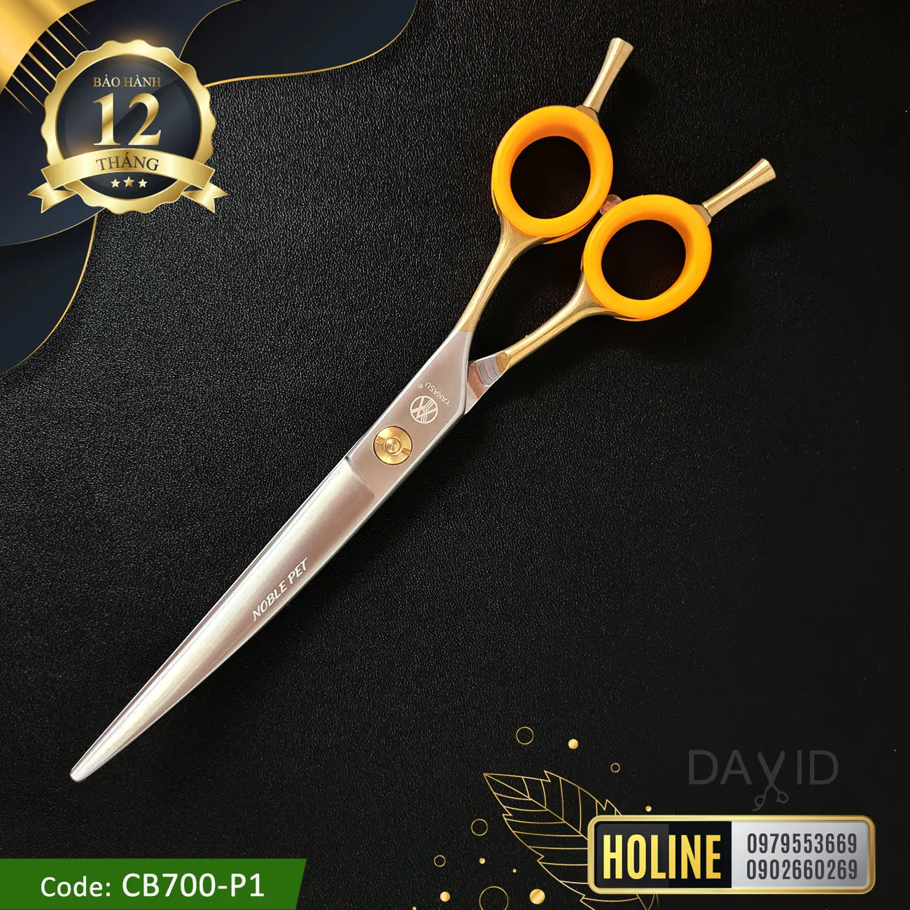 Kéo Cong Cắt Lông Chó Yakasu 7 Inch CB700-P1 Cao Cấp