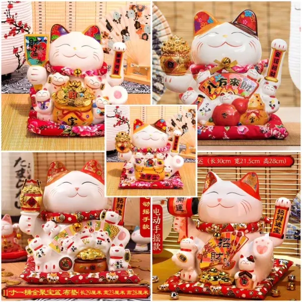 Mèo thần tài vẫy tay mang lại may mắn cho không gian làm việc