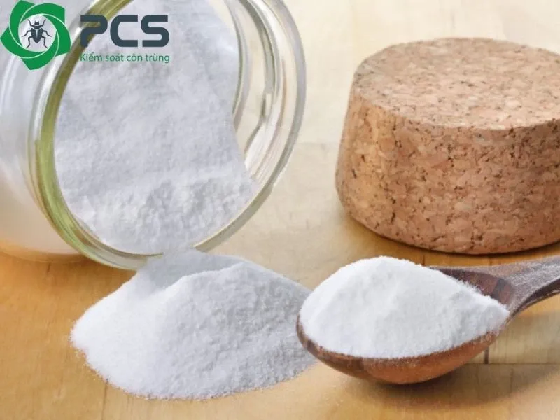 Một bát hỗn hợp bột màu trắng được trộn đều, đại diện cho việc sử dụng Baking soda hoặc khoai tây nghiền kết hợp với mồi nhử để diệt chuột hiệu quả