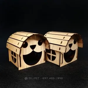 Nhà gỗ mặt cười lắp ghép, nơi chuột lang có thể ẩn náu và ngủ thoải mái