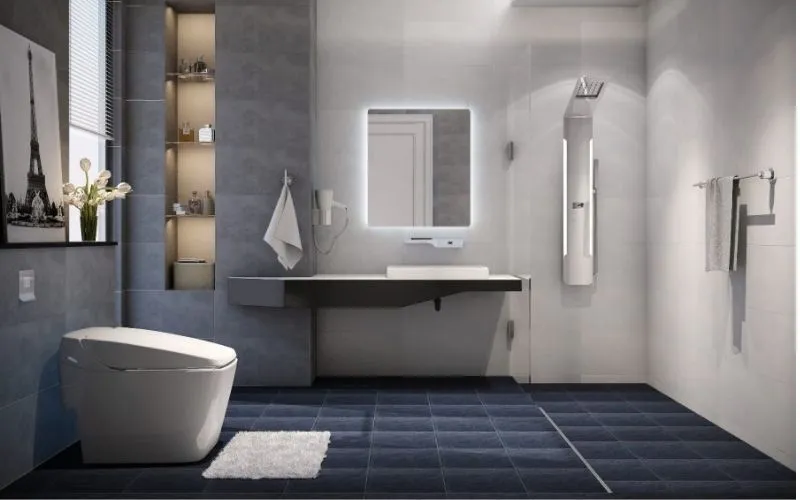 Tạo điểm nhấn ấn tượng bằng gam màu xám đậm và nội thất sáng màu