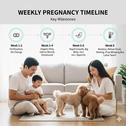 📅 Timeline mang thai chó Poodle theo tuần: dấu hiệu &amp; mốc phát triển
