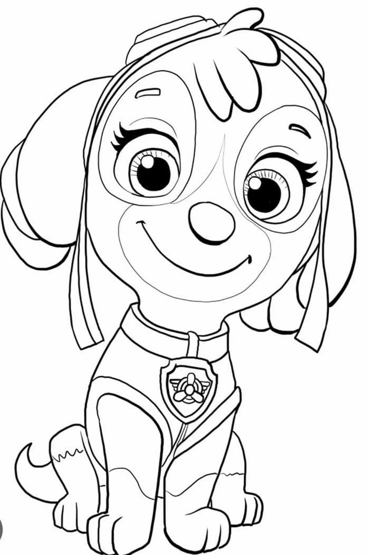 Hình con chó tô màu đơn giản cho bé tập vẽ