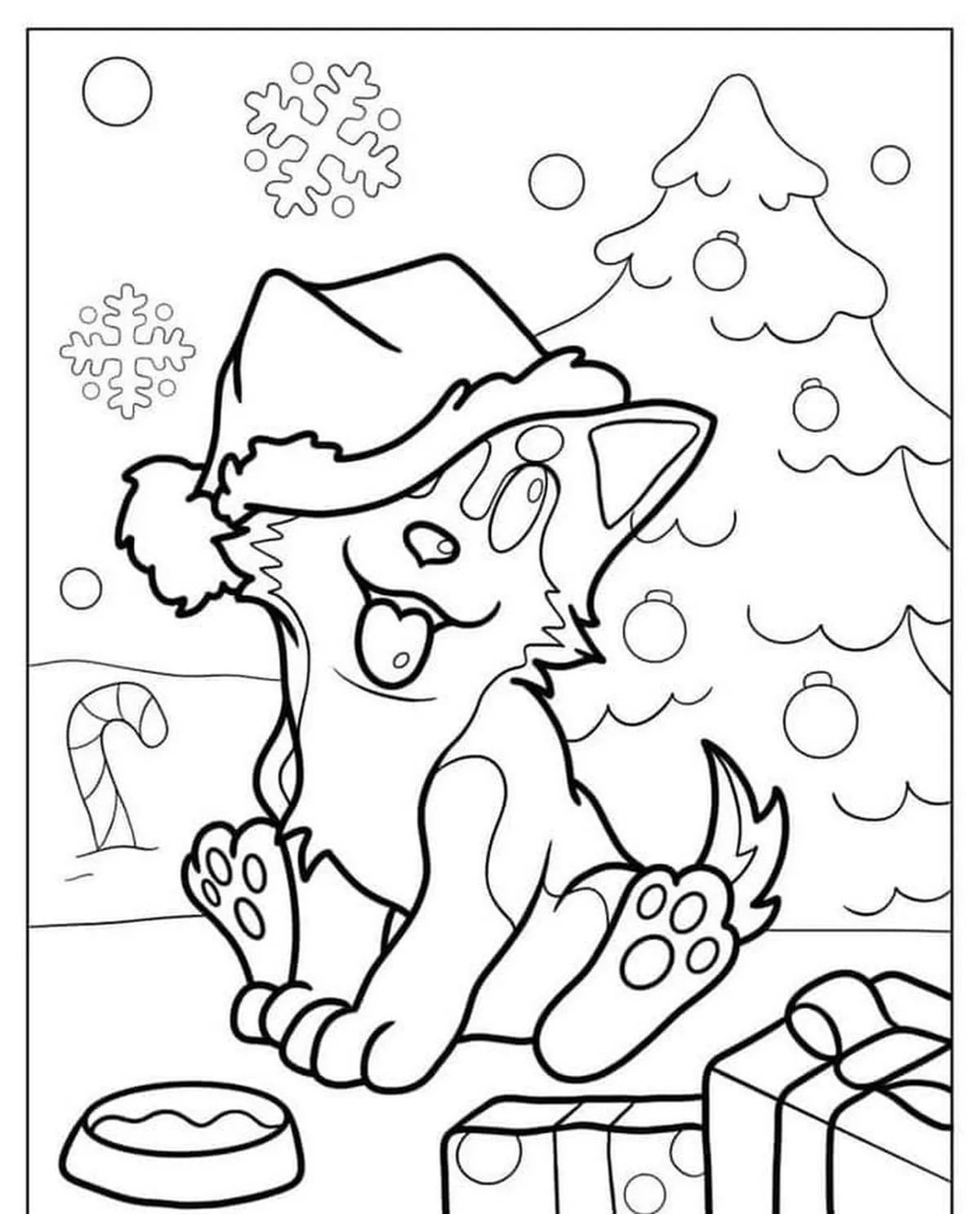 Hình con chó tô màu gia đình nhà chó hạnh phúc