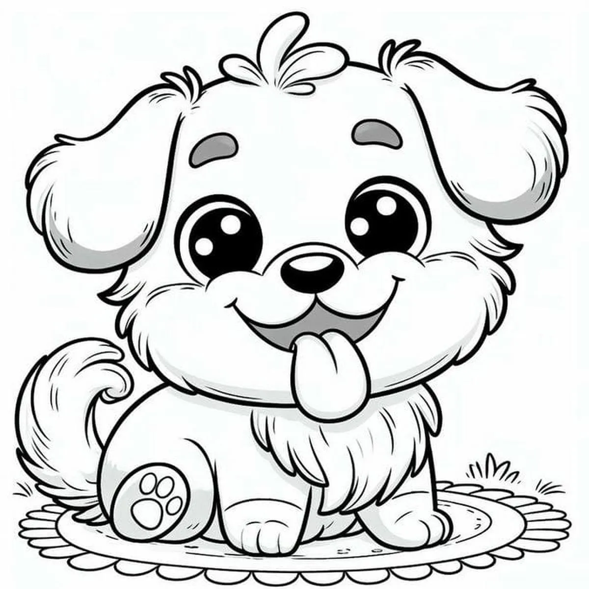 Hình con chó tô màu chú chó đi dạo trong công viên