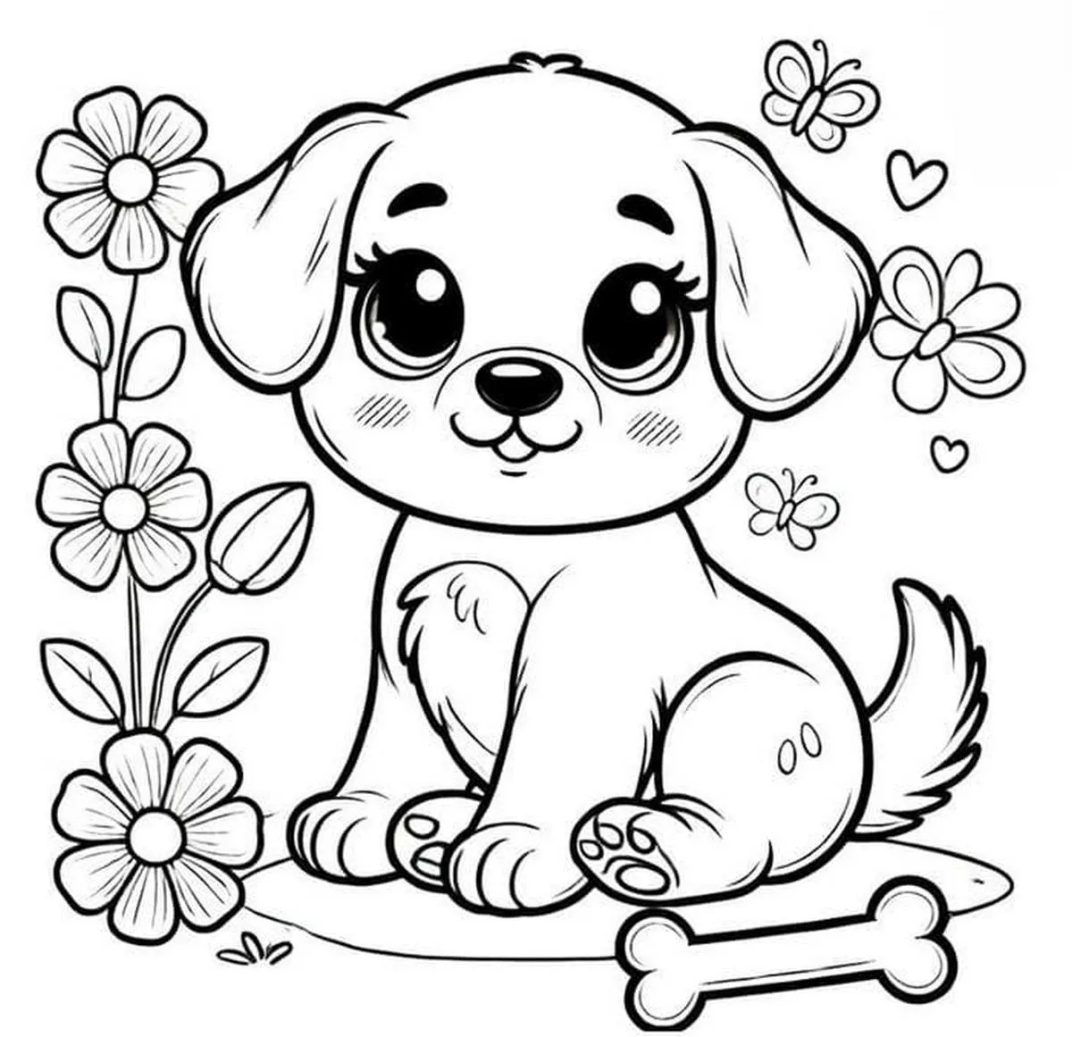 Hình con chó tô màu chú chó làm thợ xây tinh nghịch